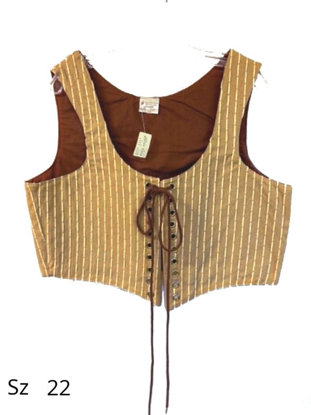 Renaissance Tan Bodice Reversible Boned New Approx Sz 22